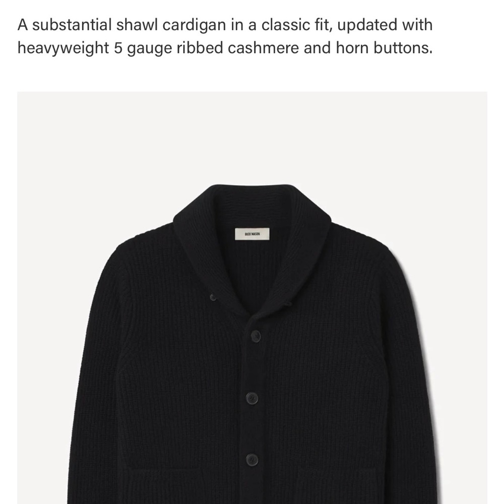 Men's Black Shawl Cardigan